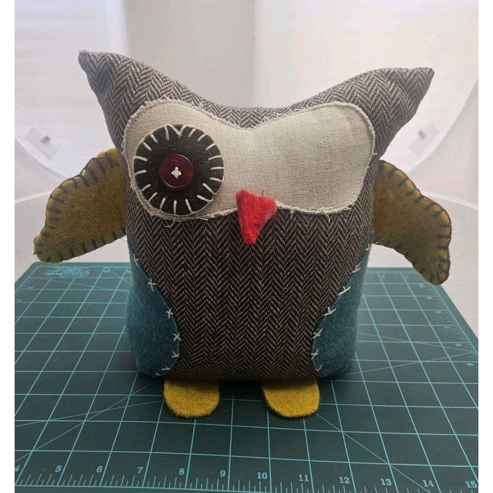 Owl Stuffy Plush Hawthorne & Wren 10 in x 7 in Weighted